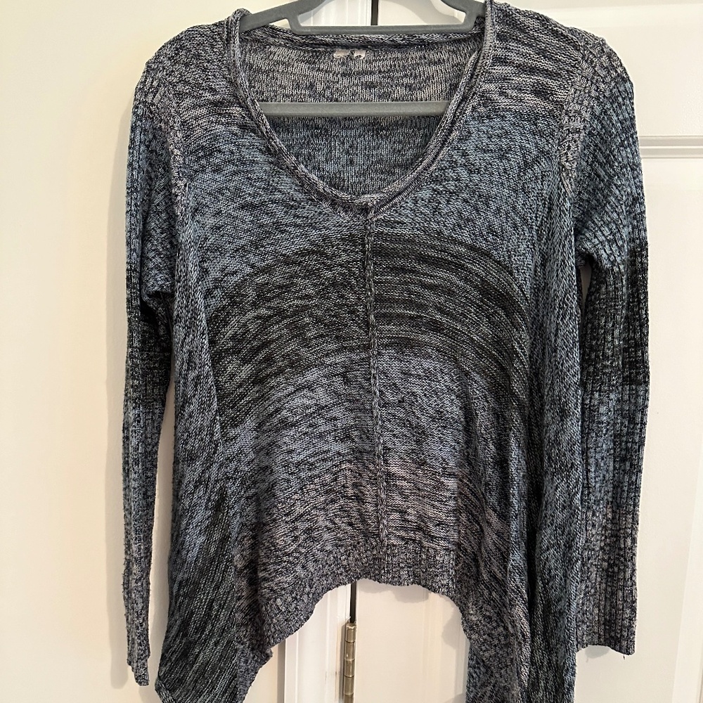 Multi-colored Cropped Asymmetrical Sweater